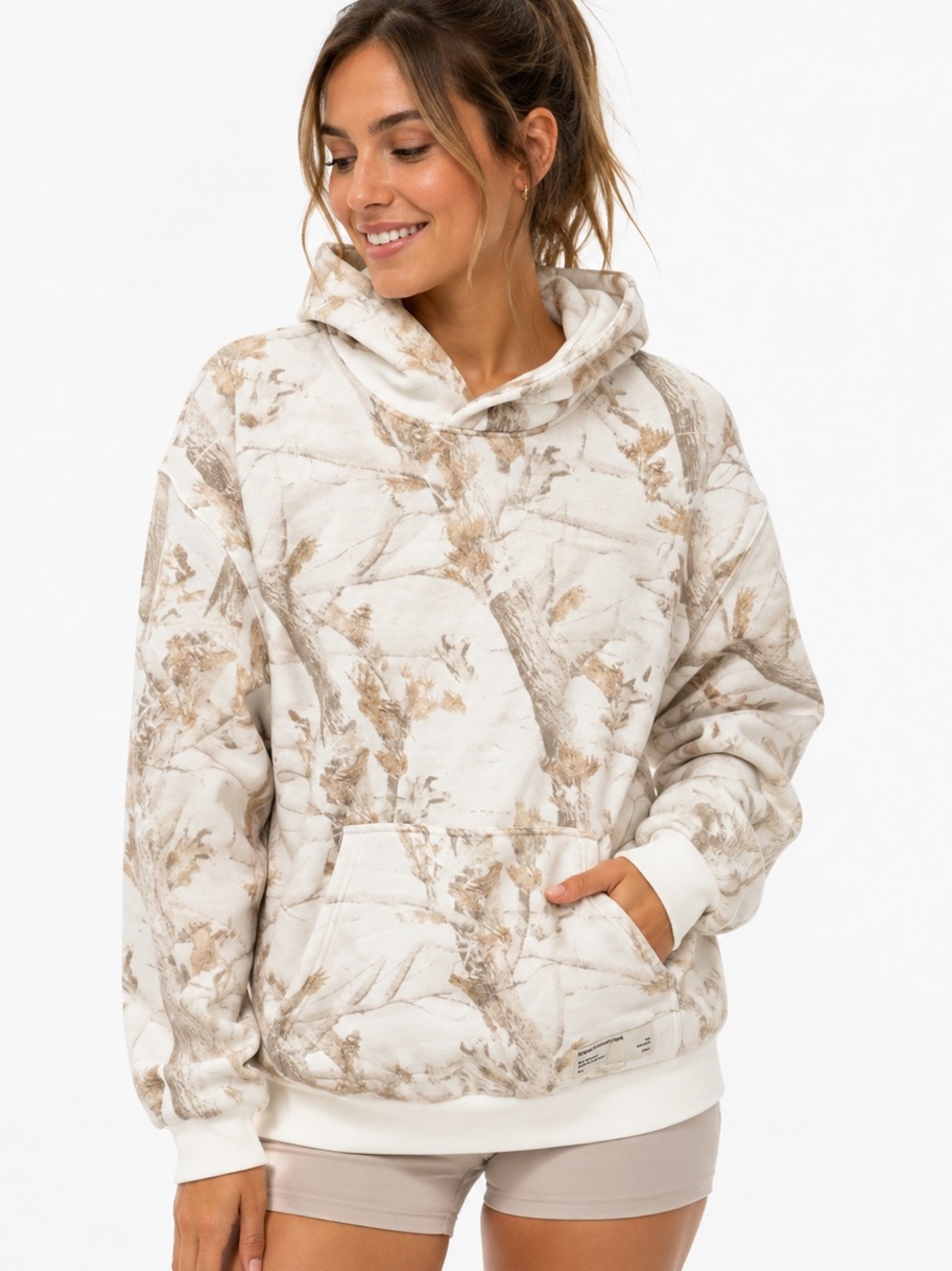 Comfrt Camo Hoodie Mega in White Oak size Medium oversized